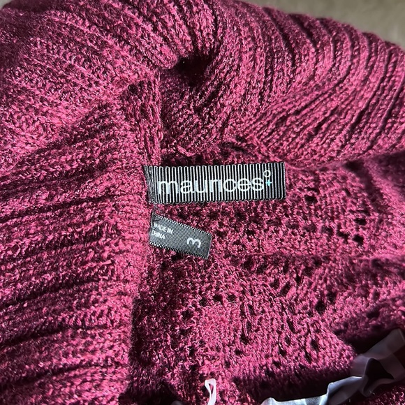 Maurices burgundy cowl neck size 3 sweater - Picture 2 of 2